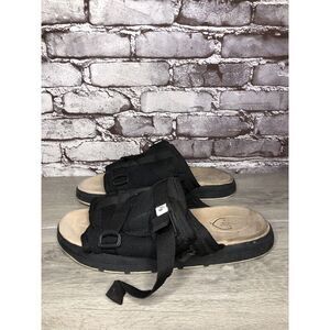 Vintage VISVIM CHRISTO Black Textile Fabric Strap Sandals Men Sz XL 12M US/46EU